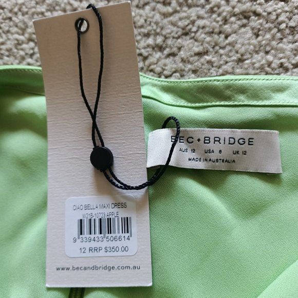 BNWT Bec & Bridge Ciao Bella Maxi Dress - Size 12 Apple Green - Picture 4 of 12